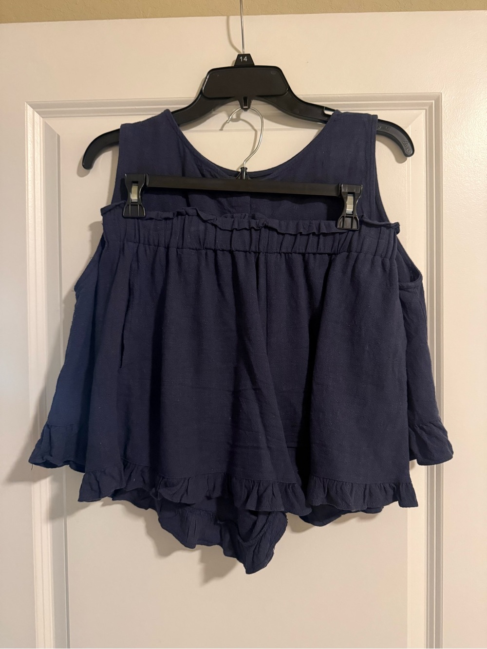 Women’s Navy Ruffle Hem Set - Picture 2 of 2